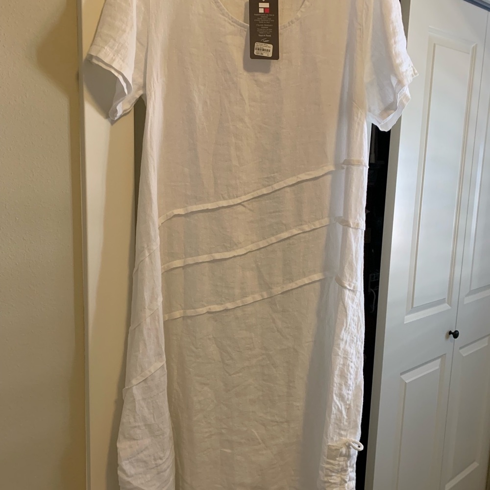 White Linen Dress - Made in Italy